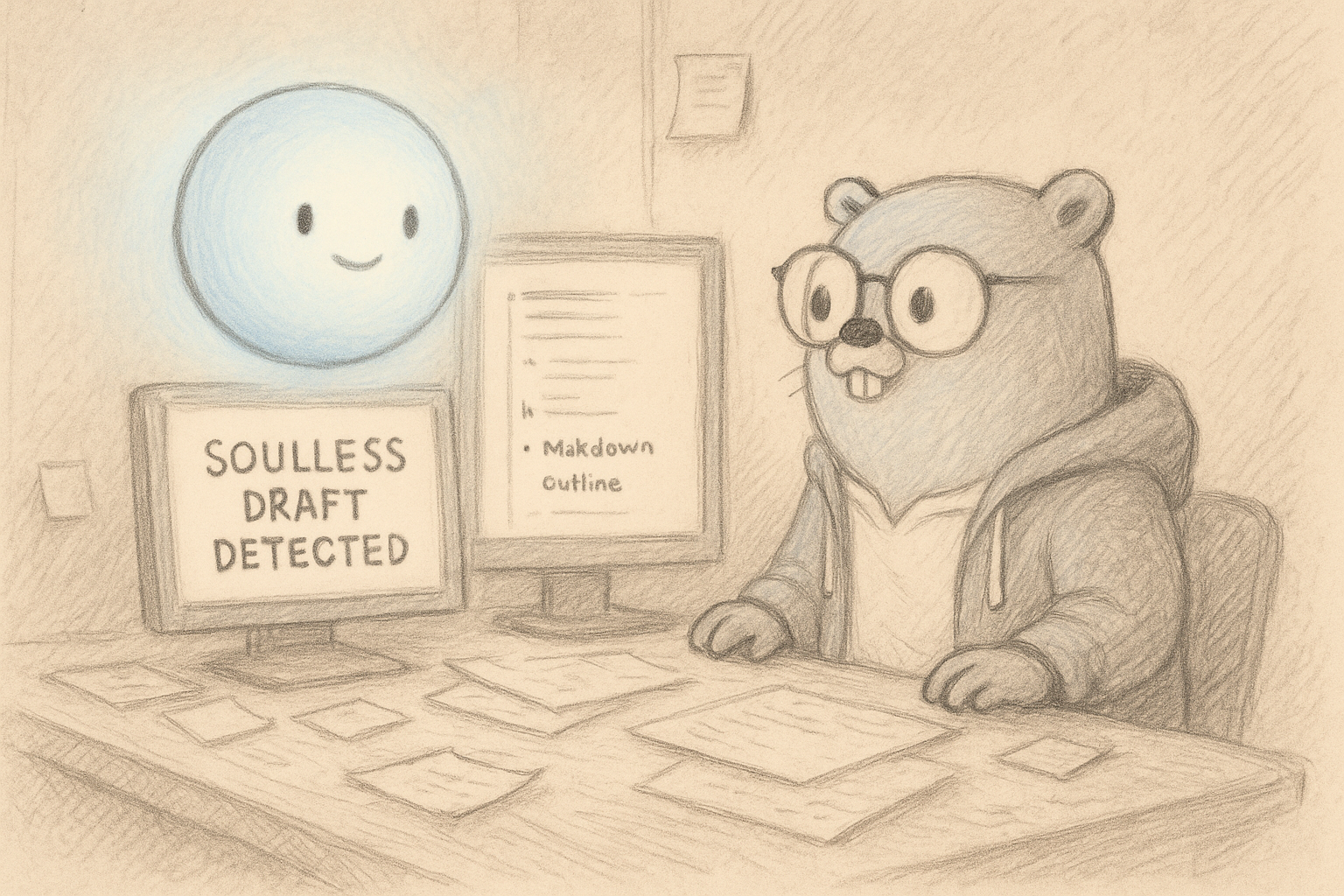 gopher with scribe